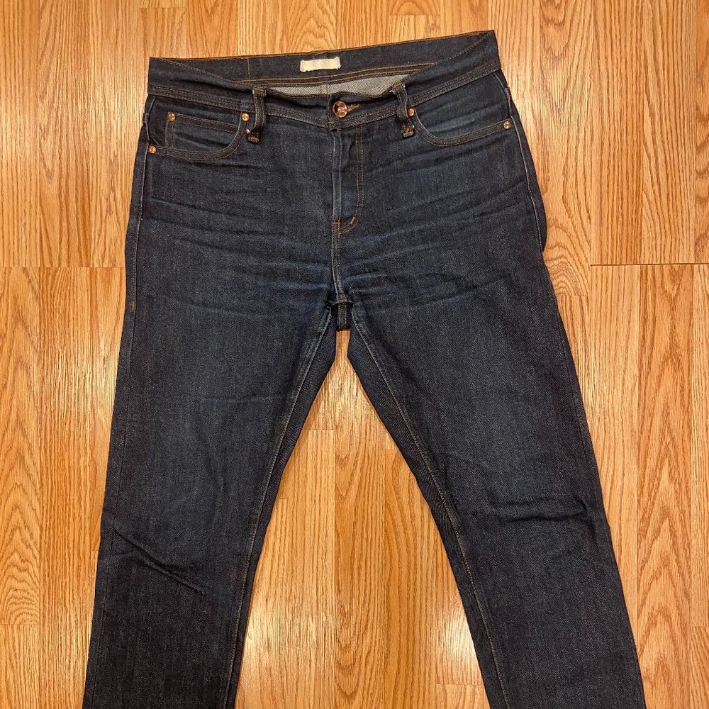 Unbranded Brand UB401 Tight Fit 14.5oz Indigo Selvedge Denim